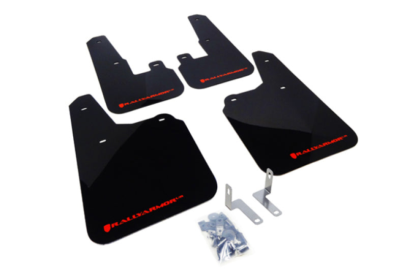 Rally Armor 10-14 Subaru Outback Schwarzer UR-Schmutzfänger mit rotem Logo
