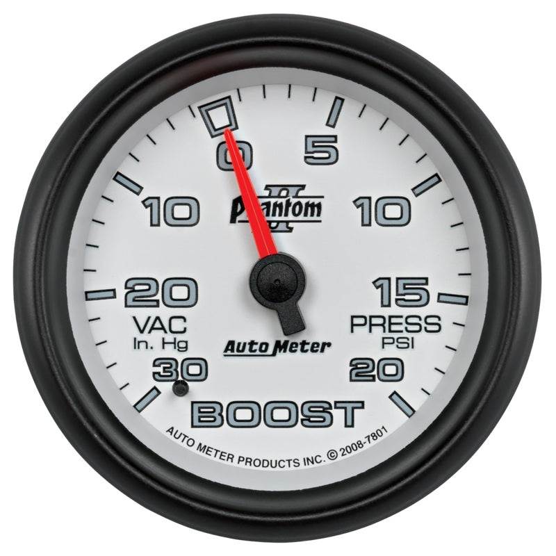 AutoMeter Gauge Vac/Boost 2-5/8in. 30Inhg-20PSI Mechanical Phantom II