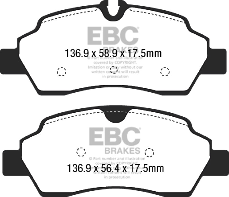 
                      
                        EBC 2015+ Ford Transit 150 SRW Yellowstuff Rear Brake Pads
                      
                    