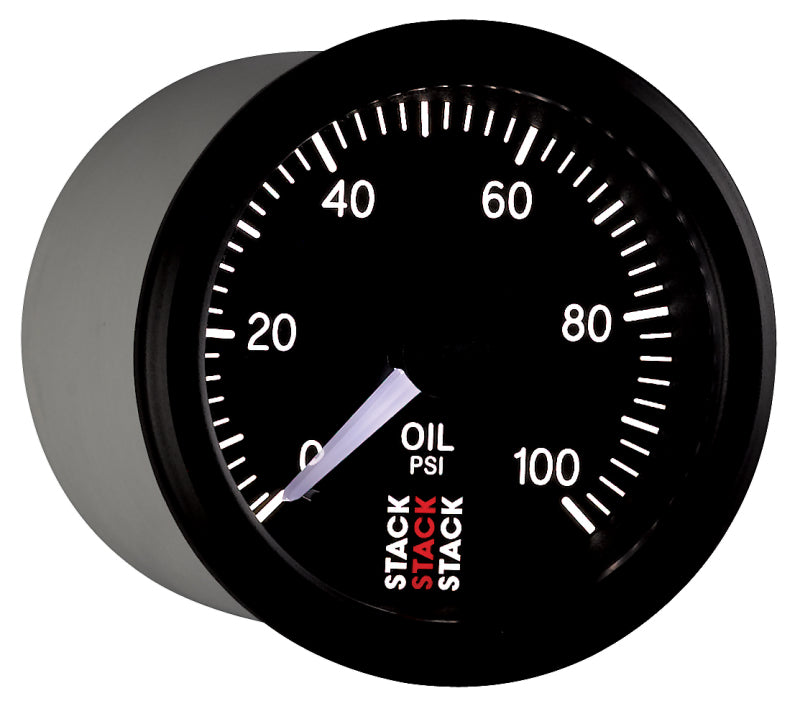 
                      
                        Autometer Stack 52mm 0-100 PSI 1/8in NPTF (M) Mechanical Oil Pressure Gauge - Black
                      
                    