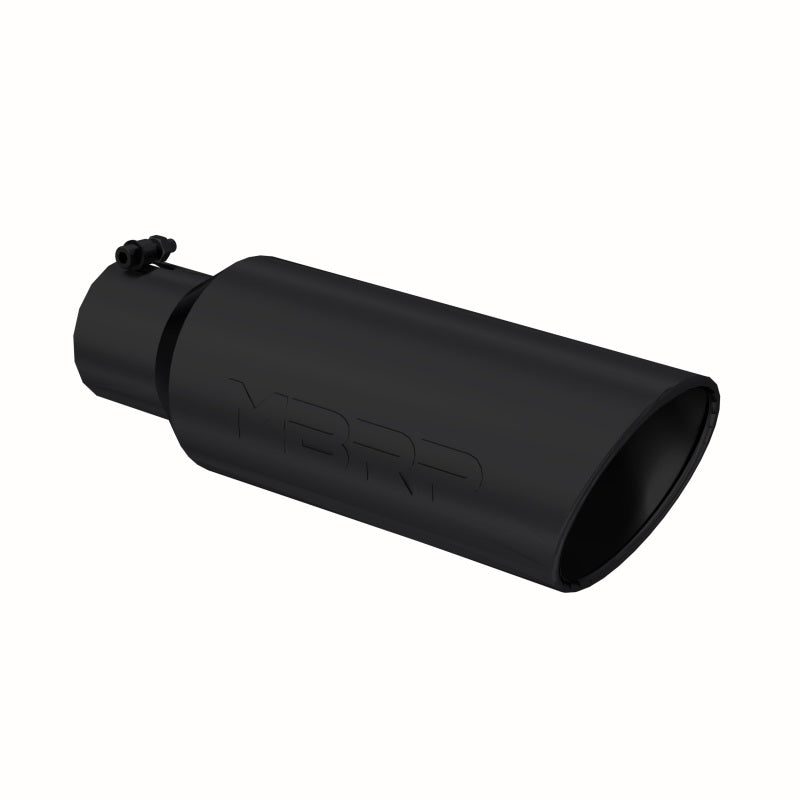 MBRP Universal Tip 6in OD Rolled End 4in Inlet 18in L Black Coated Exhaust Tip