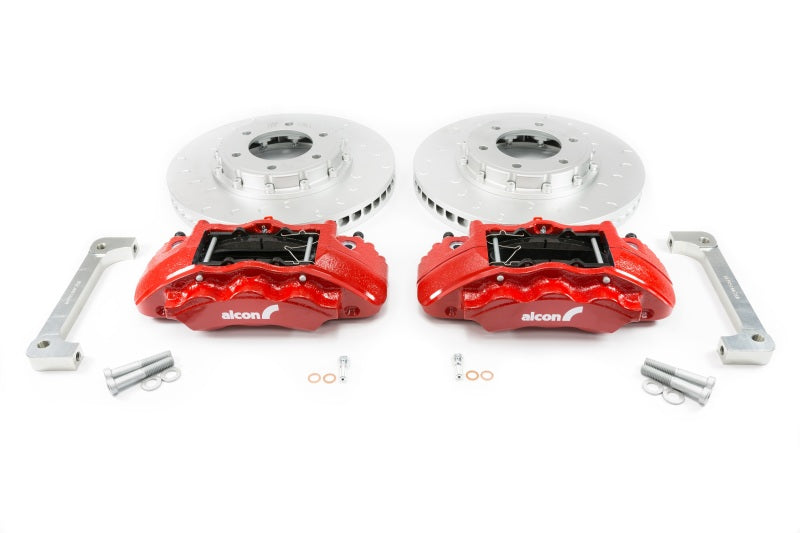 Alcon 2019+ Ford Ranger/2020+ Bronco 2.3L 350x34mm Rotors 6-Piston Red Calipers Front Brake Kit