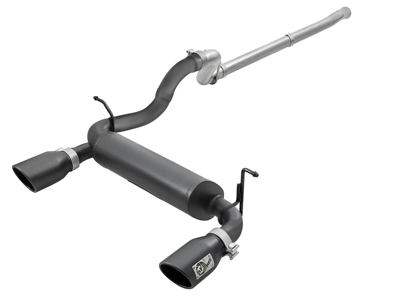 aFe Rebel Series 2.5in 409 SS Cat-Back Exhaust w/ Black Tips 18-19 Jeep Wrangler (JL) V6 3.6L