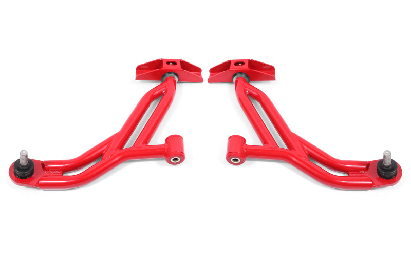 BMR Suspension 05-14 Ford Mustang Lower A-Arms - Red - Non-Adjustable