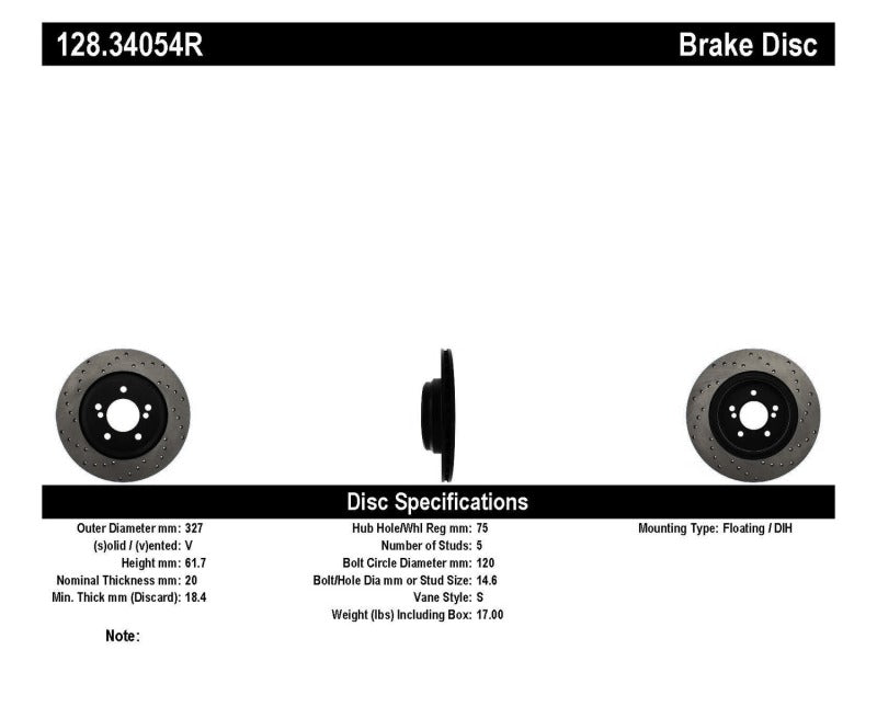 
                      
                        StopTech 01-07 BMW M3 (E46) / 00-04 M5 (E39) Drilled Right Rear Rotor
                      
                    