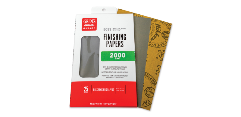 Griots Garage BOSS Finishing Papers – 2000 g – 5,5 Zoll x 9 Zoll (25 Blatt)