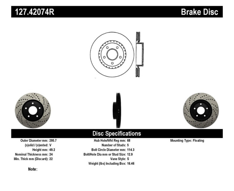 
                      
                        StopTech 1/02-05 Infiniti G35 (alloy disc) / 6/02-05 Nissan 350Z Slotted & Drilled Right Front Rotor
                      
                    