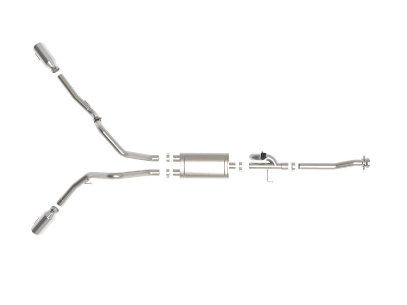 aFe Gemini XV 3-calowy układ wydechowy Cat-Back ze stali nierdzewnej 304 do Forda F-150 V6 2.7L/3.5L (tt)/V8 5.0L z 2021 r. z polerowanymi końcówkami