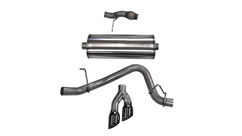 Corsa 2015-2020 ack Exhaust Sport 3in Single Side Twin Black 4in Tips 2015 Chevy Tahoe/GMC Yukon