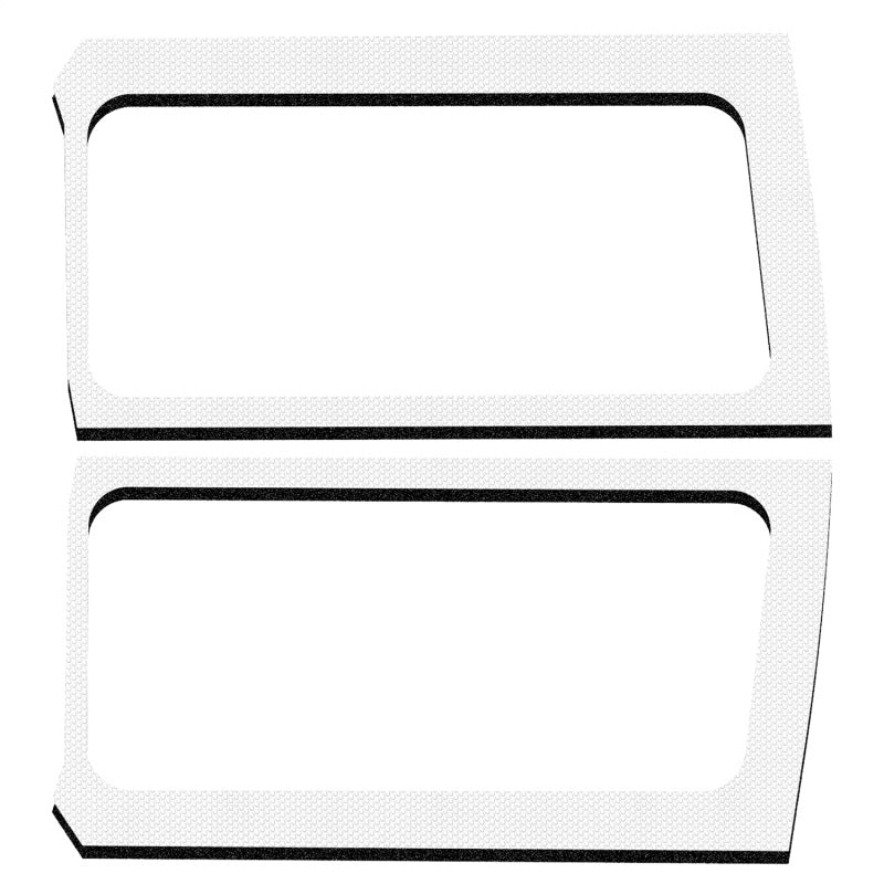 
                      
                        DEI 18-23 Jeep Wrangler JL 2-Door Boom Mat Rear Side Window Trim - 2 Piece - White
                      
                    