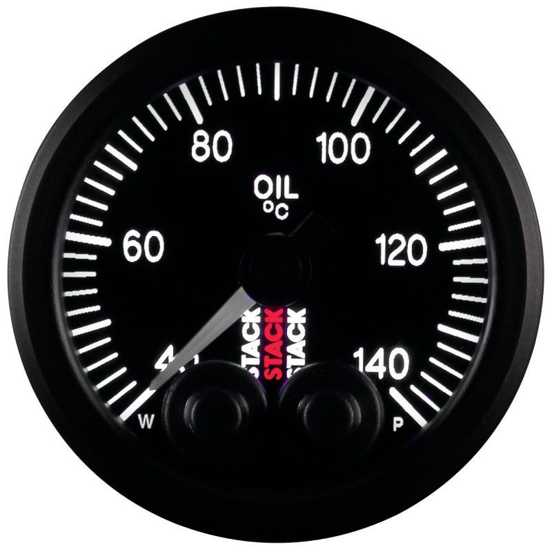 Autometer Stack 52mm 40-140 Deg C 1/8in NPTF Male Pro-Control Oil Temp Gauge - Black