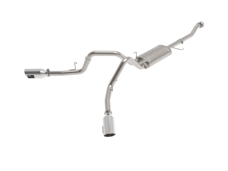 aFe Vulcan 3-calowy układ wydechowy cat-back ze stali nierdzewnej 304, do Forda F-150 V6 2.7L/3.5L (tt)/V8 5.0L z 2021 roku, z polerowanymi końcówkami