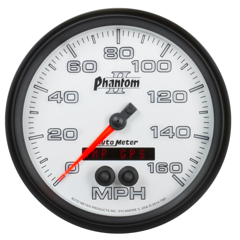 Autometer Phantom II 5in 0-140MPH In-Dash Electronic GPS Programmable Speedometer