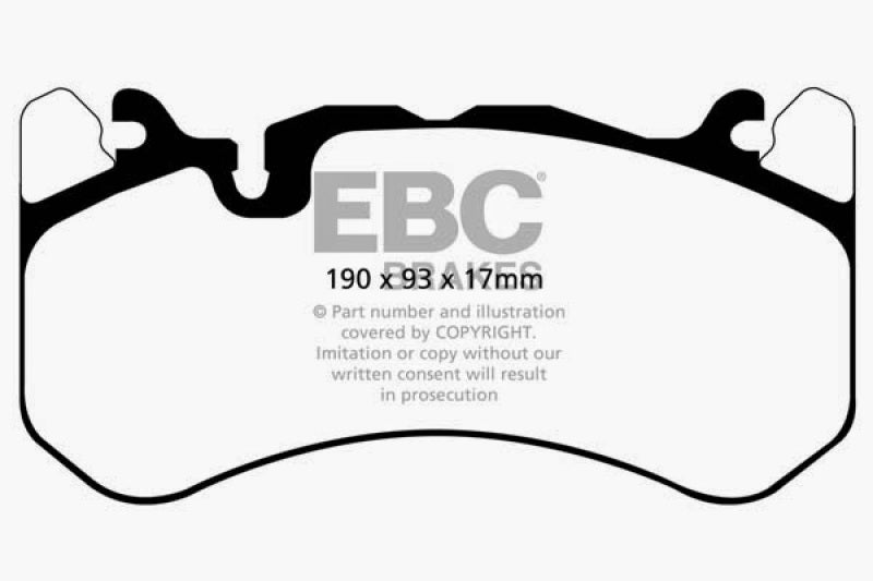 EBC 13-14 Audi RS7 4.0TT (w/Cast Iron Rotors & Trapezoid Weights) Redstuff Front Brake Pads