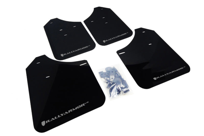 Rally Armor 02–07 Subaru WRX/STI/RS/2.5i (Kombis erforderlich) Schwarzer UR-Schmutzfänger mit silbernem Logo