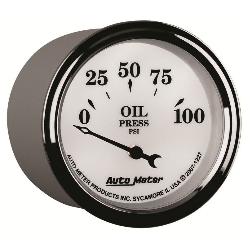 
                      
                        AutoMeter Gauge Oil Press 2-1/16in. 100PSI Elec Old Tyme White II
                      
                    