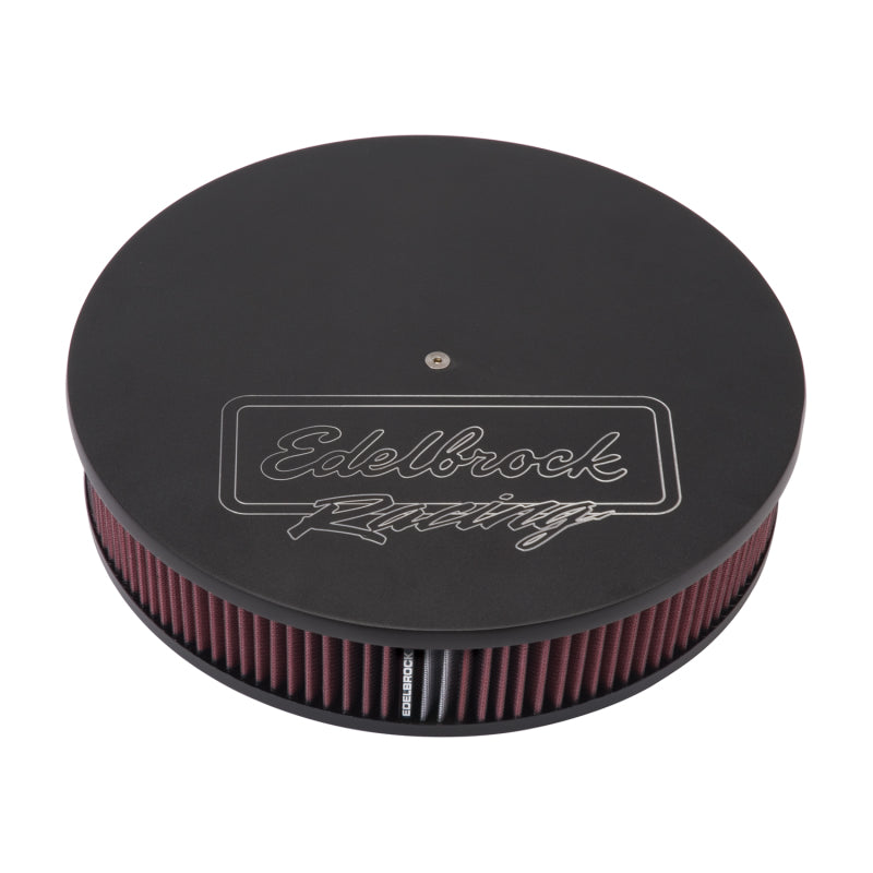 
                      
                        Edelbrock Air Cleaner Victor Series Round Aluminum Top Cloth Element 14In Dia X 3 125In Black
                      
                    