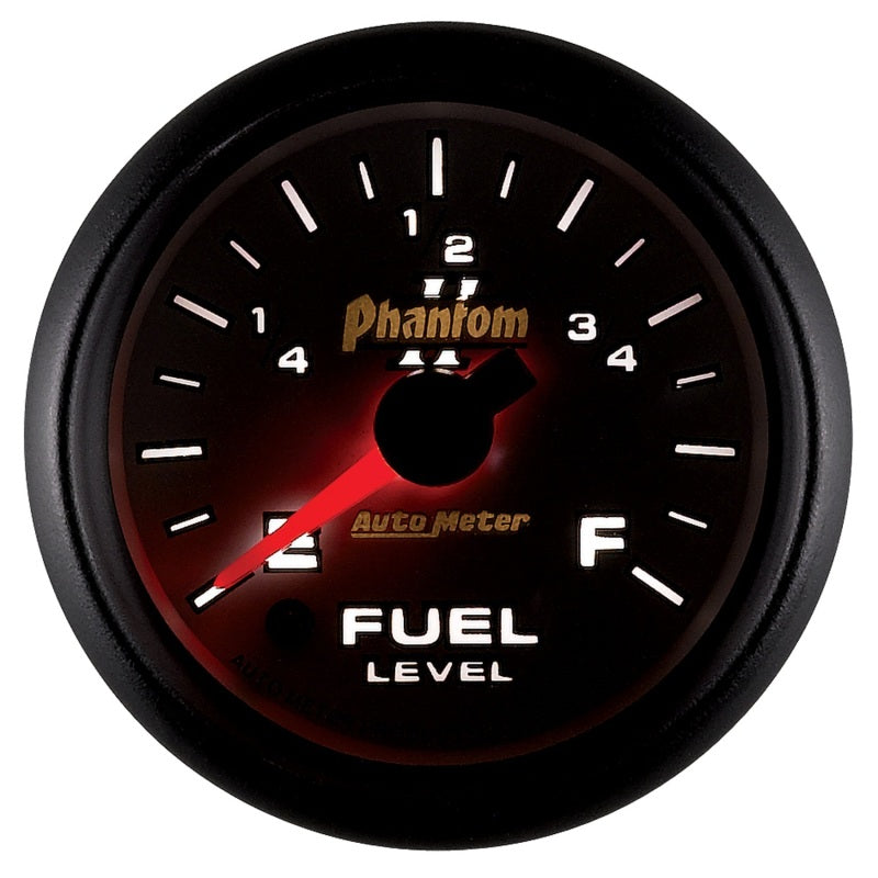 Autometer Phantom II 52mm Full Sweep Electronic 0-280 ohm Fuel Level Programmable E-F Range Gauge