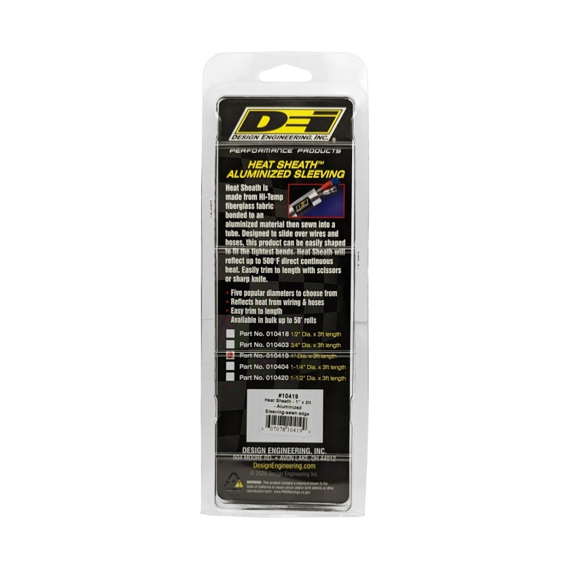 
                      
                        DEI Heat Sheath 1in x 3ft - Aluminized Sleeving - Sewn Edge
                      
                    