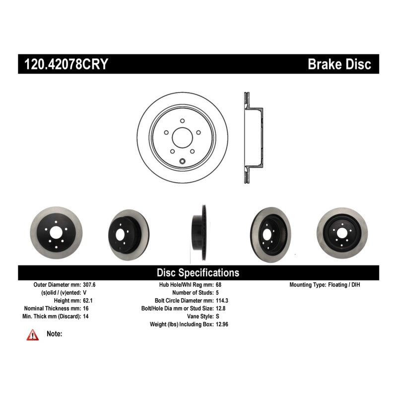 
                      
                        Stoptech Nissan / Infinit CRYO-STOP Brake Rotor
                      
                    