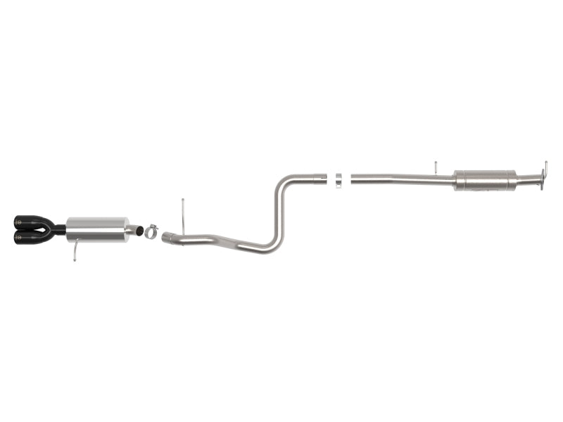 aFe Takeda Series 2 1/2 cala 304 SS Cat-Back 14-19 Ford Fiesta L4-1.6L (t) z czarną końcówką