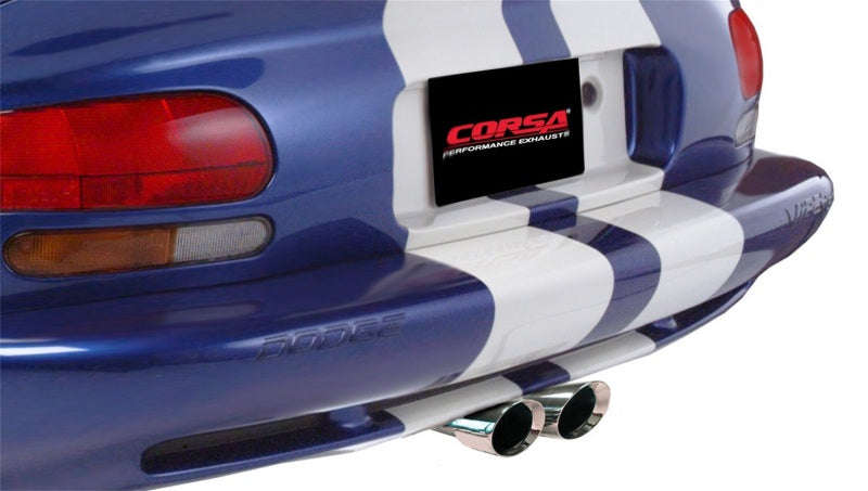 
                      
                        Corsa 1996-2002 Dodge Viper GTS 8.0L V10 Polished Sport Cat-Back Exhaust w/3in Inlet
                      
                    