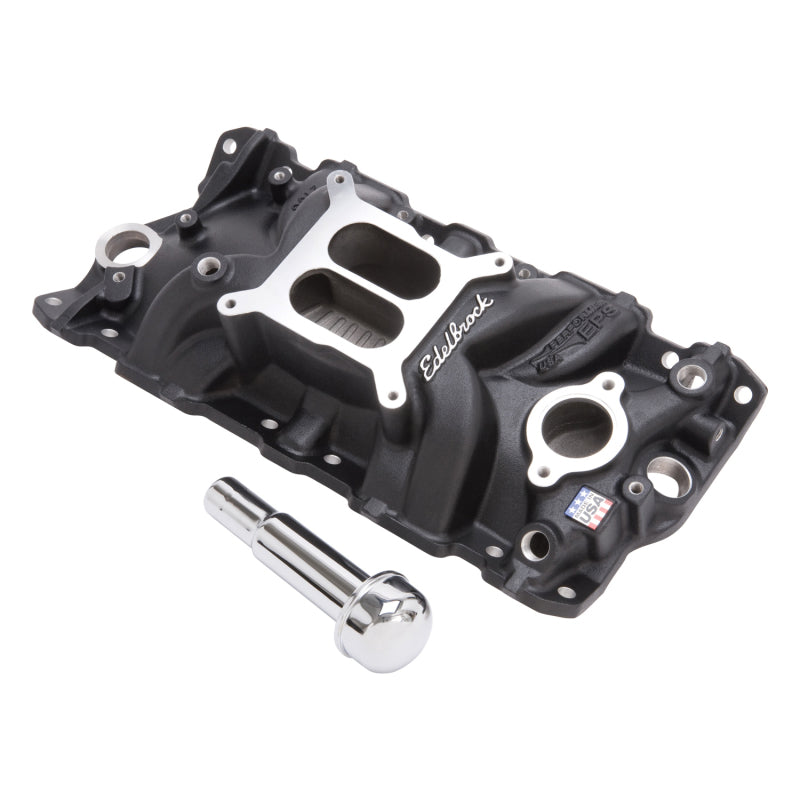 Edelbrock Intake Manifold Perf Eps SBC w/ Oil Fill Tube and Breather Black