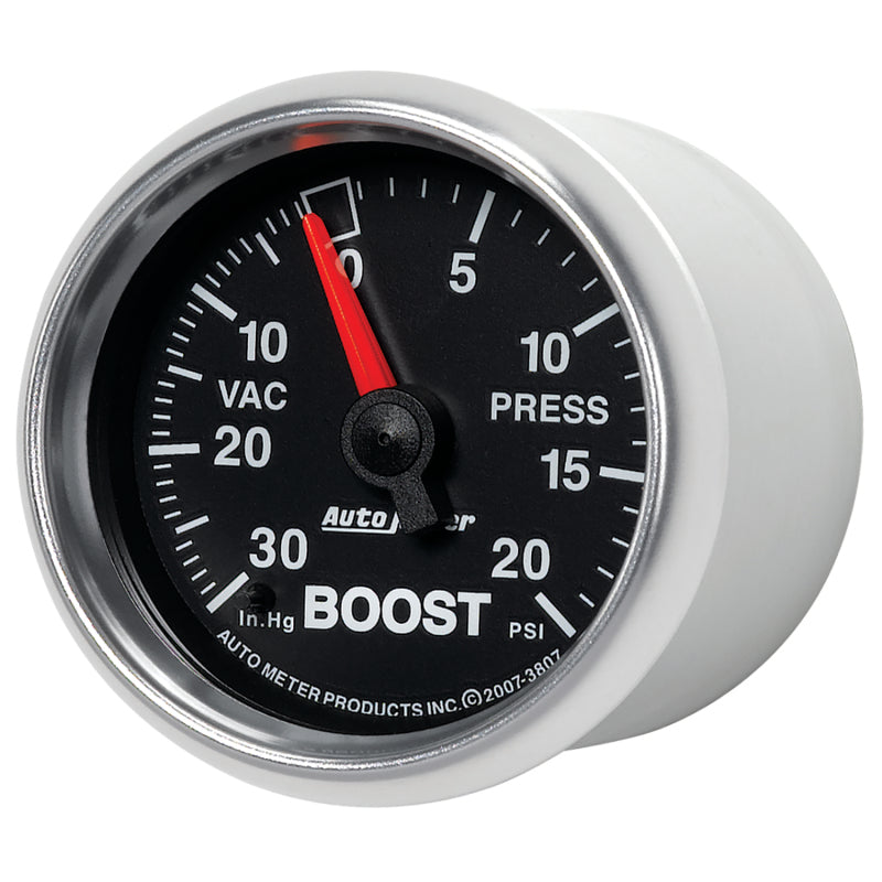 
                      
                        Autometer GS 52mm 30 in Hg/20 psi Mechanical Vacuum/Boost Gauge
                      
                    