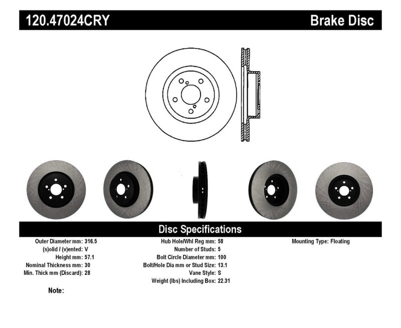 
                      
                        Stoptech 05-08 LGT Front CRYO-STOP Rotor
                      
                    