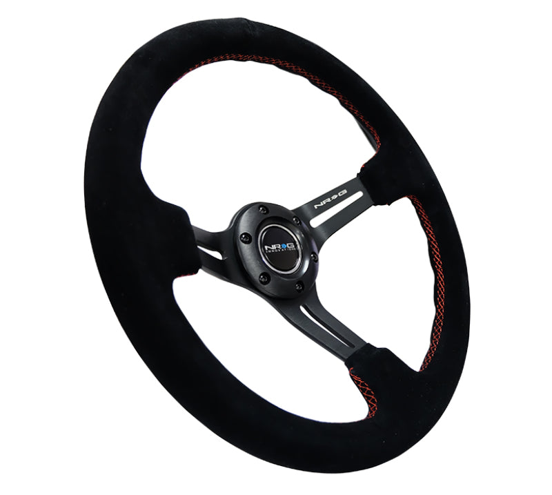 
                      
                        NRG Reinforced Steering Wheel (350mm / 3in. Deep) Blk Suede w/Red Stitching & 5mm Spokes w/Slits
                      
                    