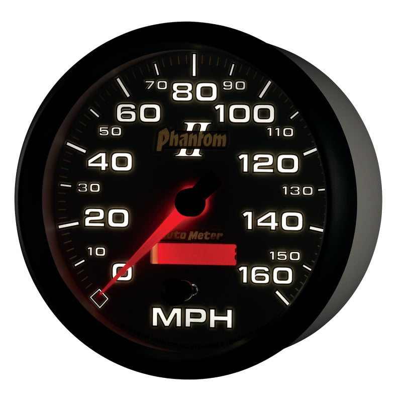 
                      
                        Autometer Phantom II 5in Electrical Programmable Speedometer 150MPH
                      
                    