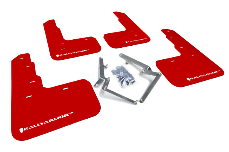 Rally Armor 17-22 Honda Civic Type R Roter UR-Schmutzfänger mit weißem Logo
