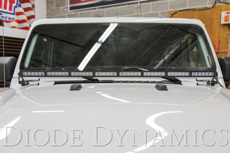 
                      
                        Diode Dynamics 18-21 Jeep JL Wrangler/Gladiator SS50 Hood LED Light Bar Kit - White Driving
                      
                    