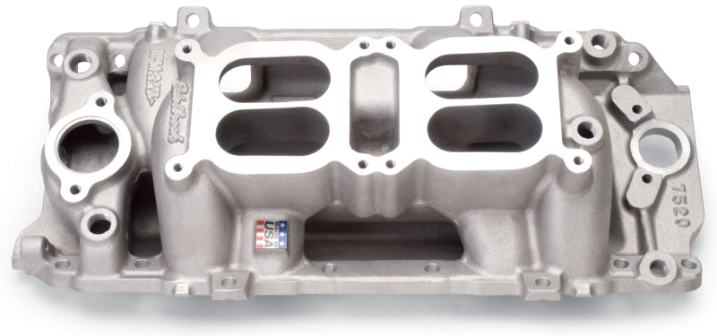 
                      
                        Edelbrock Manifold Dual Quad RPM Air Gap BB Chevy Oval Port
                      
                    