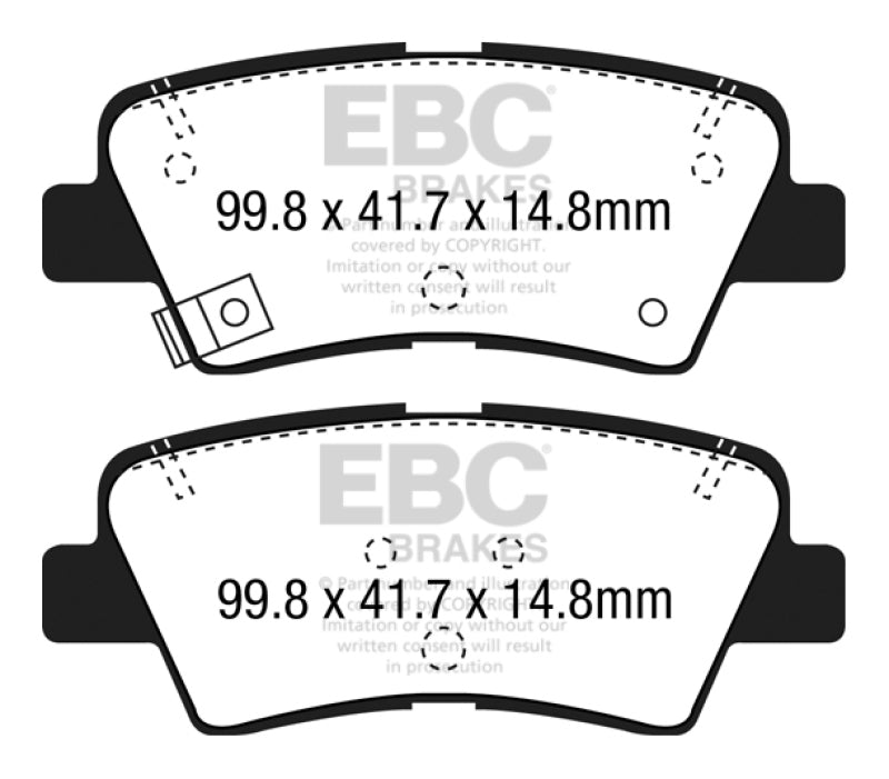 
                      
                        EBC 12+ Hyundai Elantra GT 2 Redstuff Rear Brake Pads
                      
                    