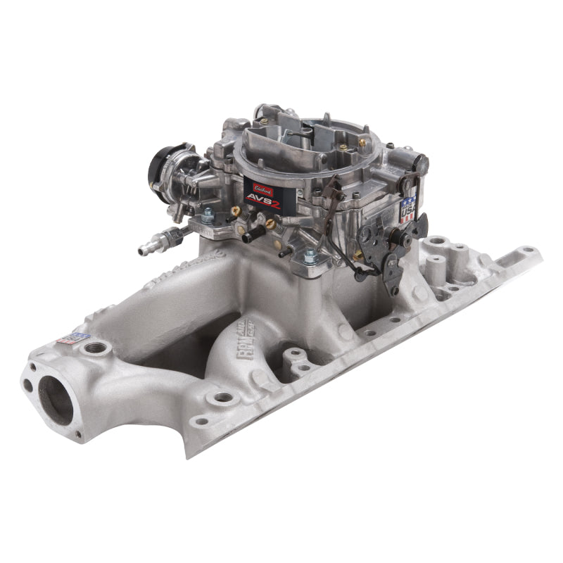 
                      
                        Edelbrock Manifold And Carb Kit Performer RPM Air-Gap Small Block Ford 289-302 Natural Finish
                      
                    